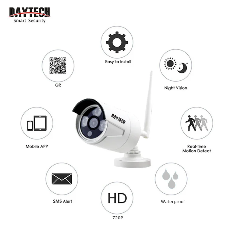 DAYTECH безопасности Камера Системы Беспроводной IP Wi Fi NVR комплект видеонаблюдения
