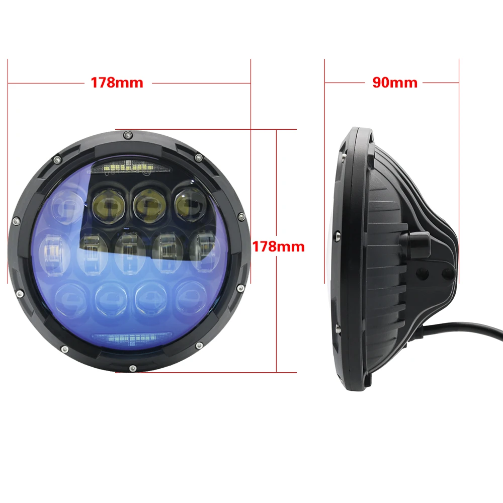 New Design For Land Rover 7 Inch Projector Daymaker Headlights Set with DRLAmber Turn Signal for Jeep Wrangler 97-2017 JK TJ LJ (23)