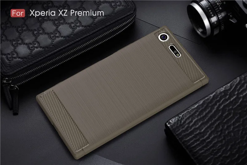 For Sony Xperia XZ Premium Case Carbon Fiber Silicone TPU Skin Soft Back Cover Phone Case for Sony Xperia XZ Premium G8141 G8142