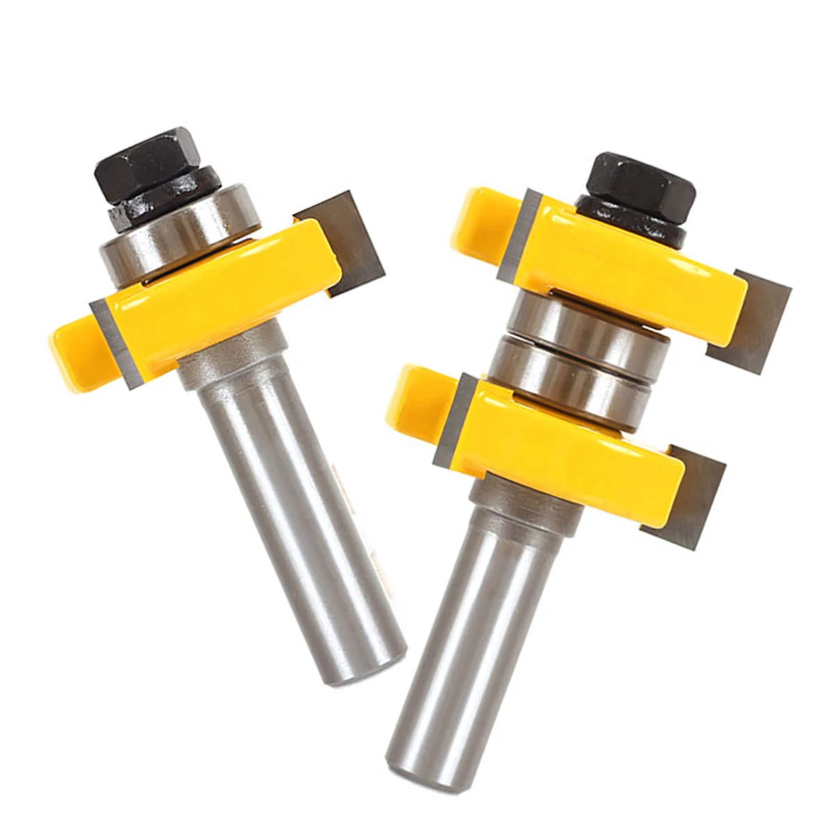 

2pcs 2 Bit Tongue and Groove Router Bit Set 1/2" Shank 1-1/2" Stock Woodworking Cutting Milling Tools