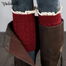 10 цветов, носки в виде ботинок со шнуровкой, гетры для женщин, вязаные сапоги с манжетами, зимние теплые короткие сапоги, теплые гетры