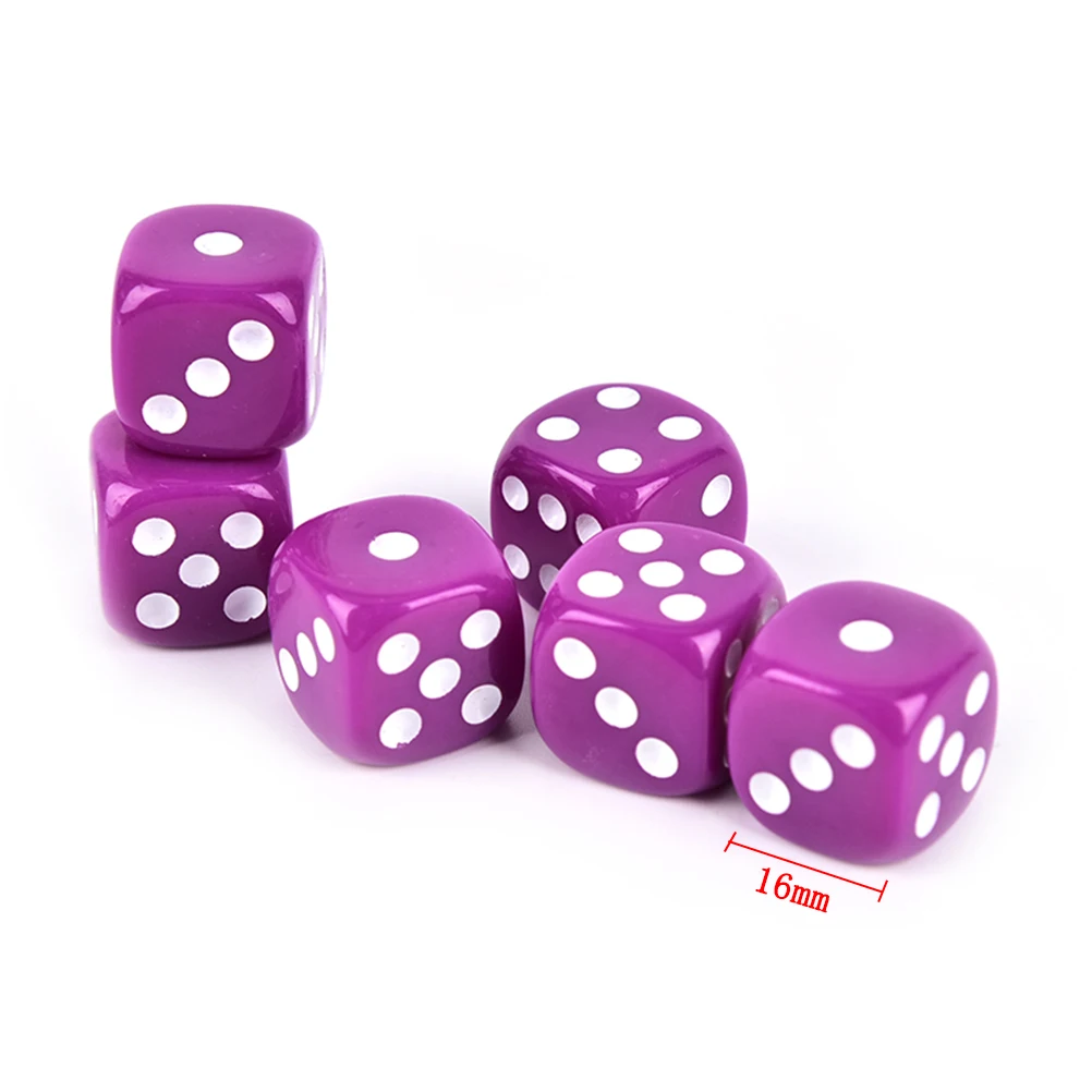 6pcs x Dices 16MM Rounded Corners Four Color Transparent Dice BoardGame