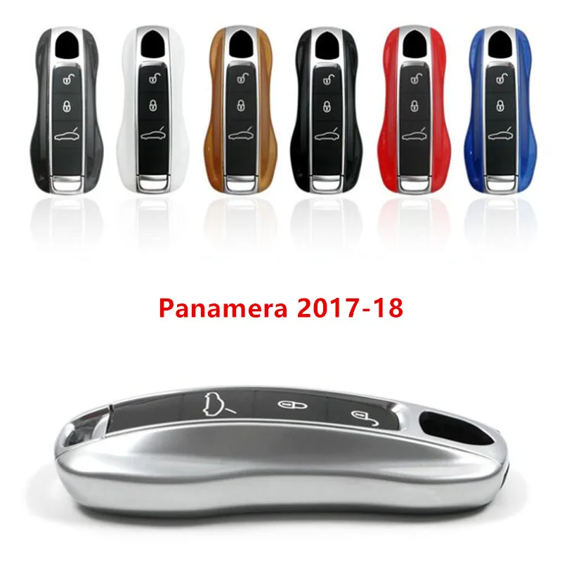 

Chrome ABS Key Shell Key Holder Housekeeper Keys Organizer Keychain Covers Key Case Bag for Porsche Panamera 2017-18