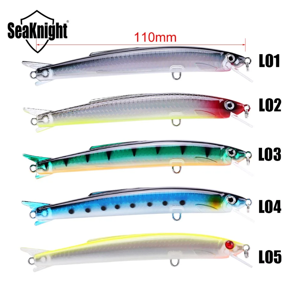 SeaKnight SK005 Minnow жесткая приманка для рыбалки 5 шт. 13 г 110 мм видов цветов с 3D рыбьими