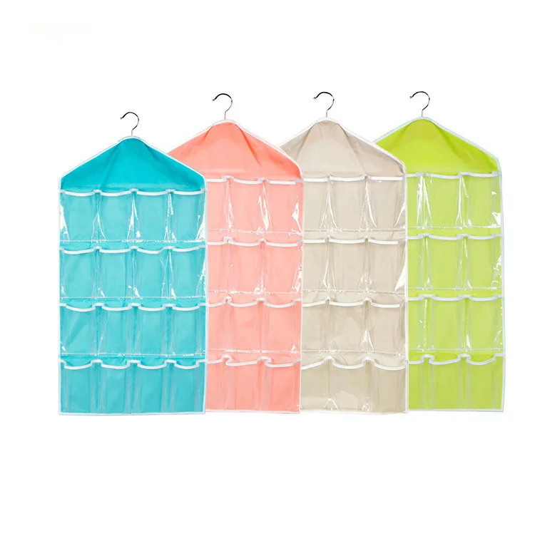 

1PC 16 Pockets Multifunction Underwear Sorting Storage Basket Door Wall Hanging Closet Organizer bag cajas organizadora OK 0458