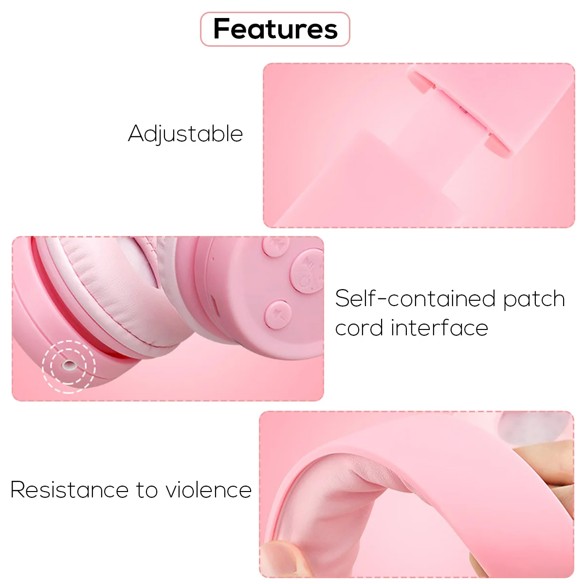 Portable Wireless bluetooth Kids Headphone 85dB Foldable Children Child Safely Over Ear Adjustable Headset with Mic