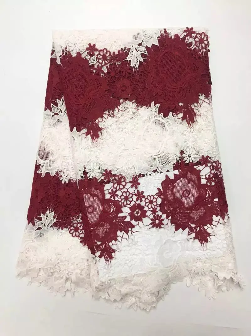 

High Quality Colorful African Guipure Lace Fabric Design 5 Yards/Lot Cheap Price African cord lace latest JY45