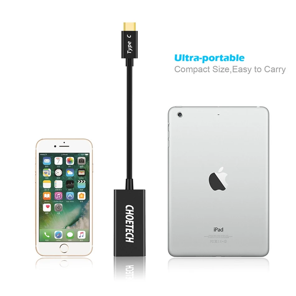 CHOETECH USB C HDMI Cable Adapter 4K@60Hz USB 3.1 Type C (Thunderbolt 3 Compatible) Compatible with Galaxy S8, MacBook 2018/2017 CHOETECH USB C HDMI Cable Adapter 4K@60Hz USB 3.1 Type C (Thunderbolt 3 Compatible) Compatible with Galaxy S8, MacBook 2018/2017