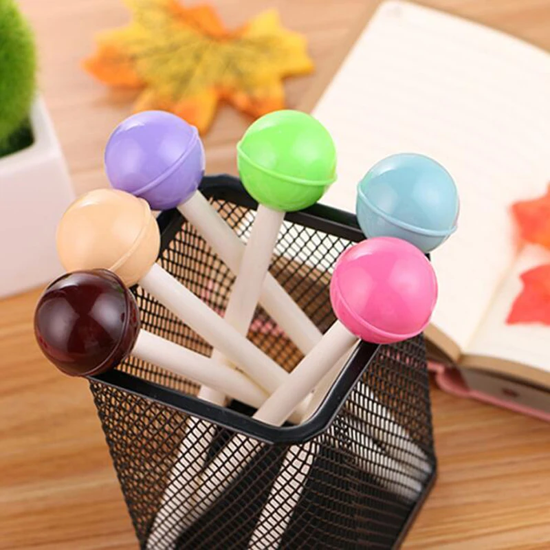 

Creative Lollipop Gel Pen Cute Student Learning Korea Stationery Cartoon School Supplies Black Office Water-Based Signature Pen