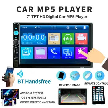 

FOR iPhone Mobile phone 2 din 7'' TFT HD Touch Screen Bluetooth car radio player audio aux support Rear View Camera 7010B