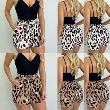 

Stylish Hot Sale Women's High-waist Lace-up Leopard Print Slim Regular Shorts Lady Summer Casual Comfortable Wild Shorts S-XL