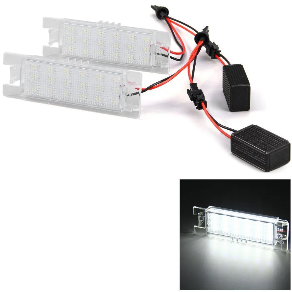 2pcs 12V SMD 3528 White Light 18 LEDs License Plate Lamp for Vauxhall Opel Astra Corsa C D Astra