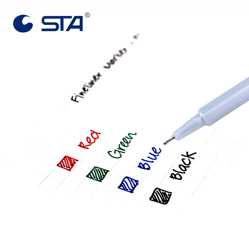 STA 26 Ассорти Цвета Fineliner Pen Set 0,4 мм микрон Наконечник иглы Цветной Pigma чернилами для студентов поставок