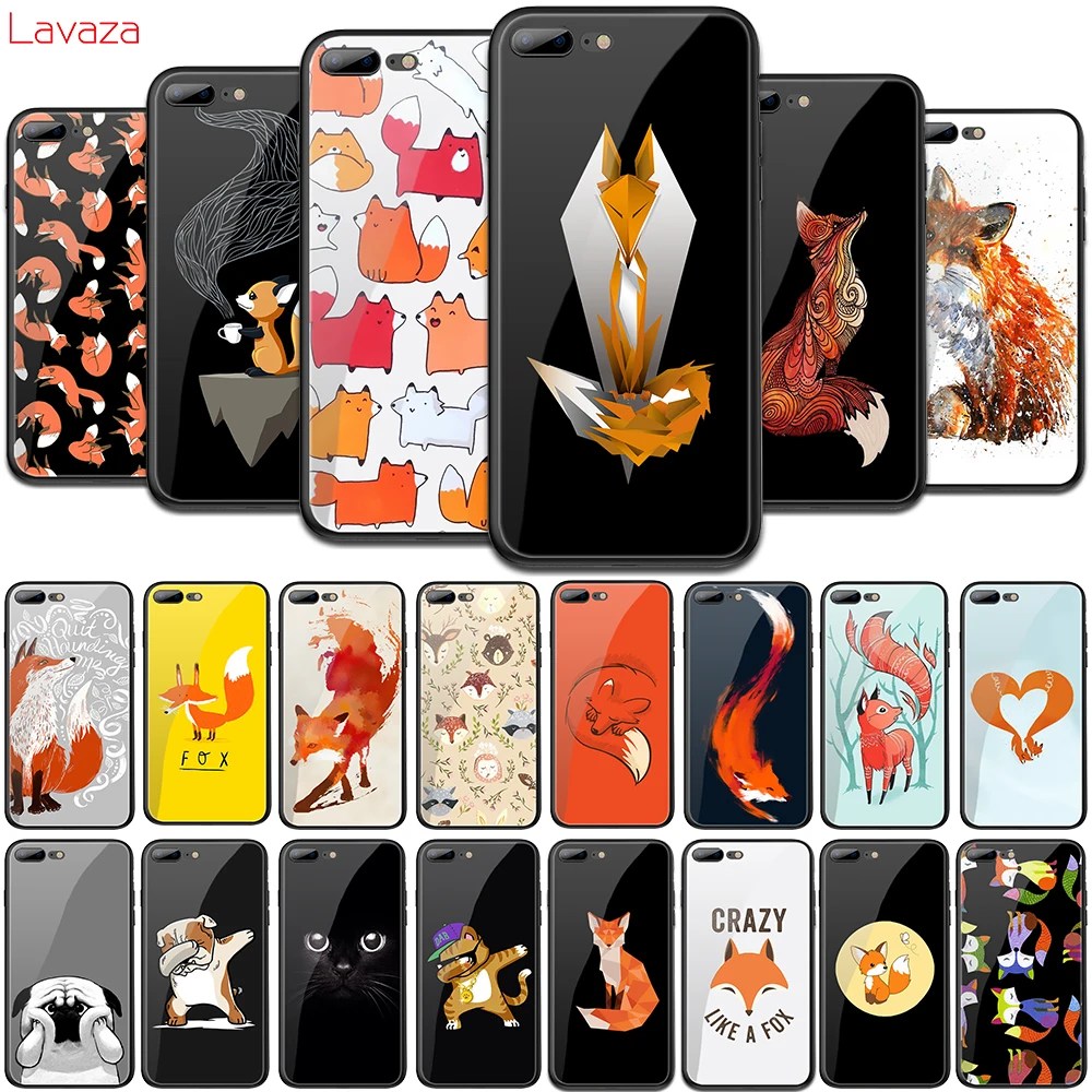 

Lavaza H16 puzzle foxes fox Tempered Glass TPU Cover for iPhone 6 6S 7 8 Plus 5 5S SE XR X XS 11 Pro MAX Case