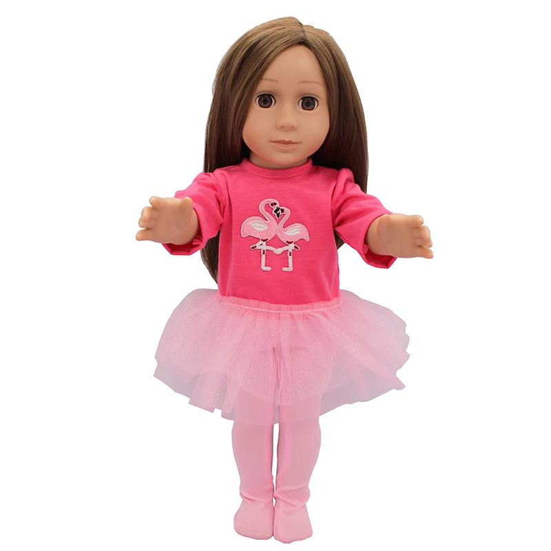 Кукла talk новая кукольная одежда двойной Фламинго платье с колготками юбка костюм для 43 см кукла подходит 1" американские кукольные аксессуары