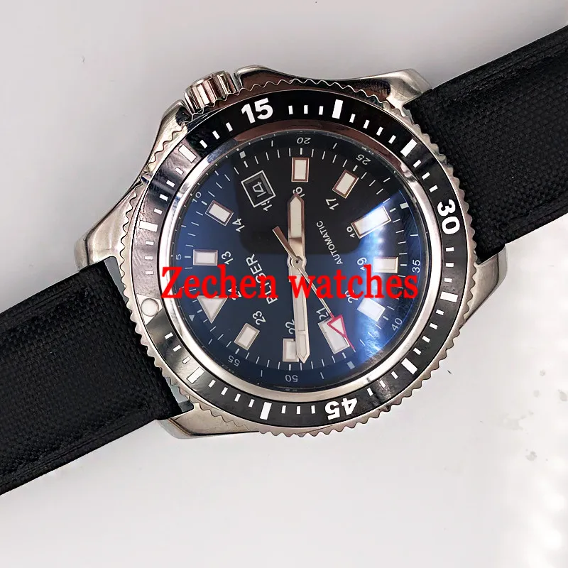 

46mm Black Black Luminous Dial Brands Deployment Clasp Automatic Mens Watch