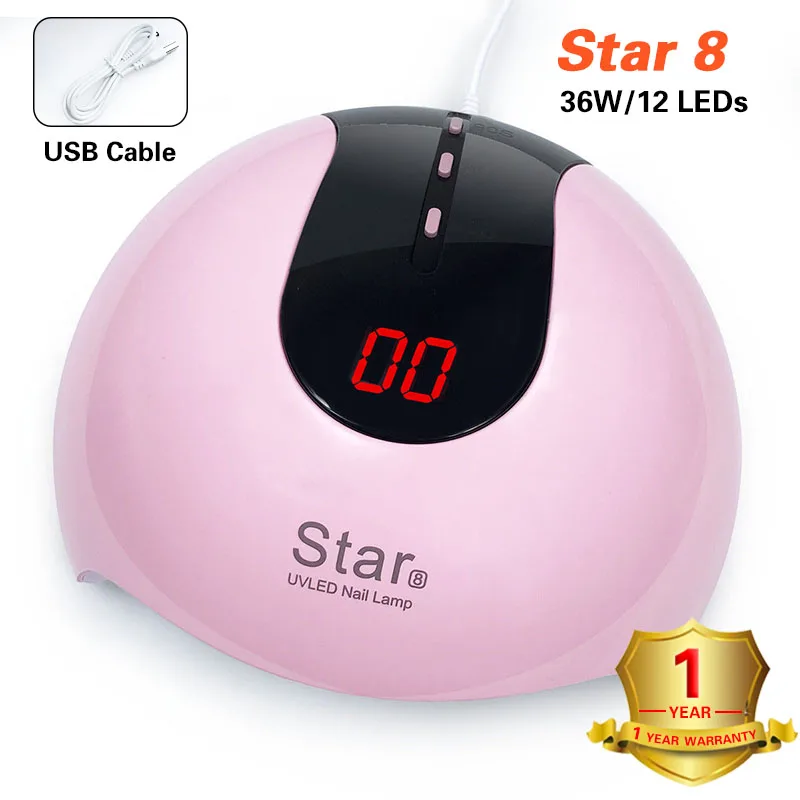 80 Вт УФ-светодиодный светильник Manucure 36 светодиодный s таймер ЖК-экран УФ-машина Сушилка для ногтей лампа светильник от Солнца быстрая отверждение всех гель-лаков светильник от солнца - Цвет: Star8 (USB)