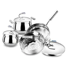 Factory price Decent moral Inston Stainless Steel capsuled stock double layer7 set-piece pot 304Food Grade