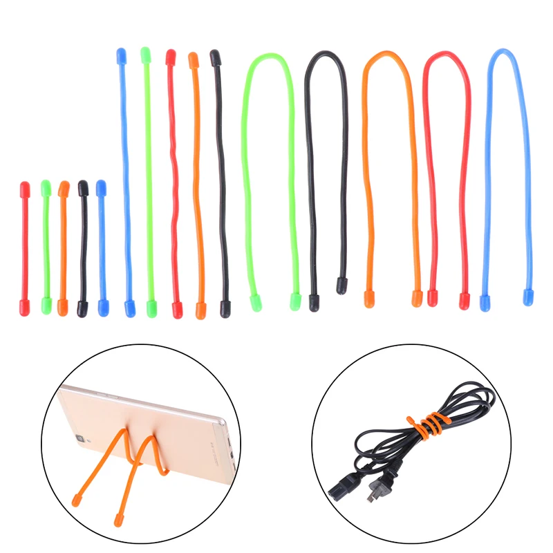5 шт 3''6''1" многоразовый волшебный, резиновый, закручивающийся, кабель, проволока, шестерня, галстук, органайзер, устройство для сматывания кабеля, разноцветный, случайный цвет