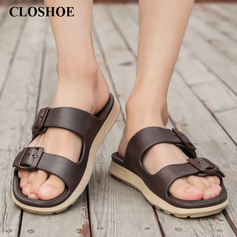 

CLOSHOE Men's Summer Fashion Flip-flops Outside The Personality Slip - Resistant Casual Slippers Beach Shoes