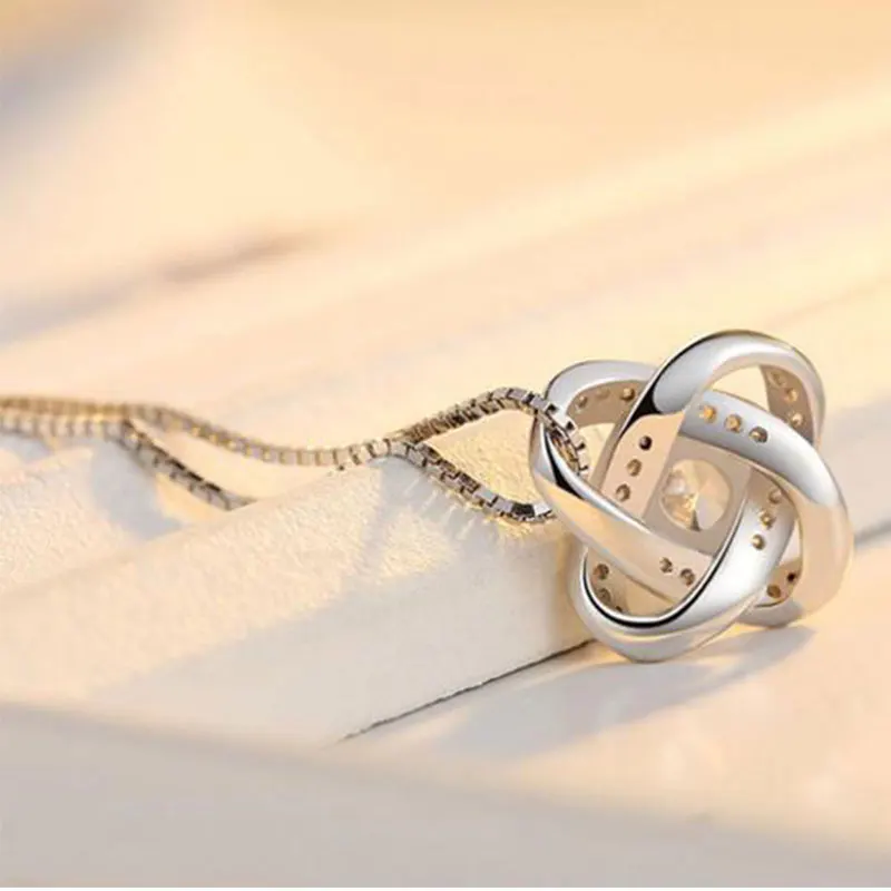 Стерлингового серебра 925 ожерелье для женщин Forever Heart AAA циркон мозаичные Подвески ожерелье s ювелирные изделия подарок Прямая