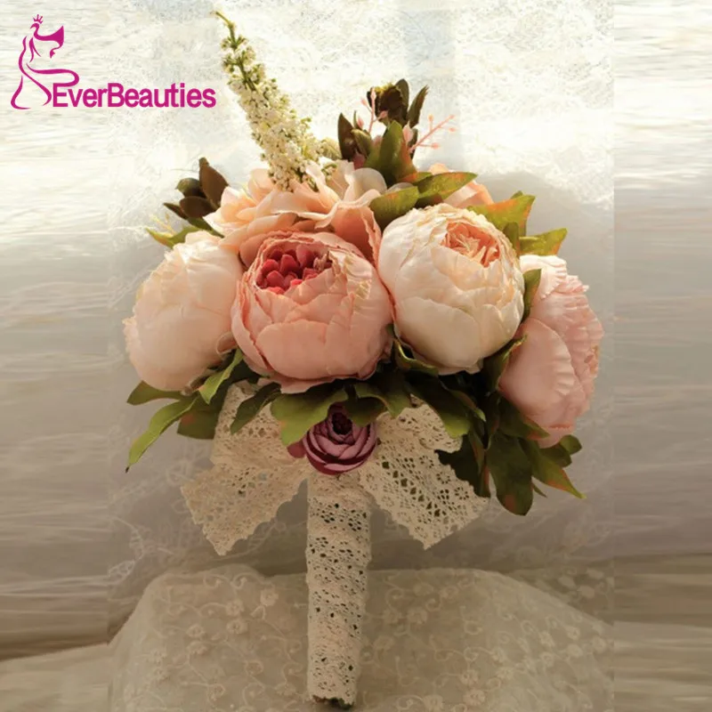 

New Bridal Bouquet 2019 Wedding Artificial Flowers Bouquet For Bridesmaids Pink Cheap Gros Bouquets De Mariage Bruidsboeket