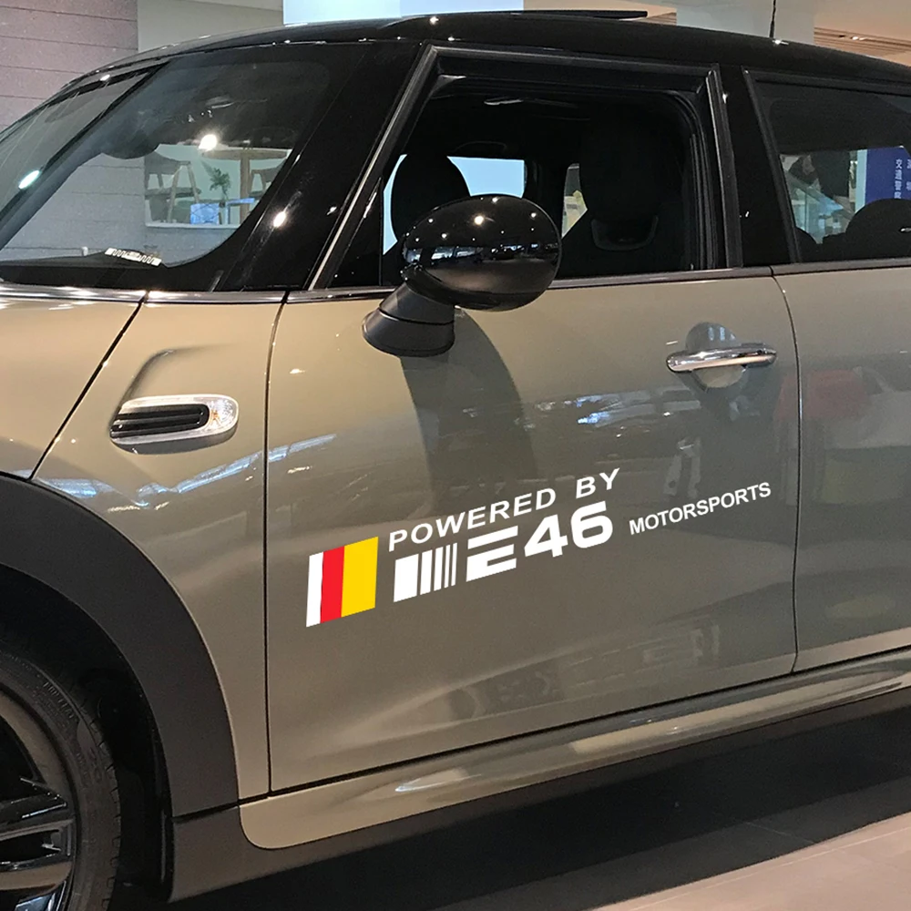 

2PCS Car Decals Motorsports Door Side Auto Door Decoration Stickers For BMW E46 3 Series Reflective Vinyl Decal Auto Accessories