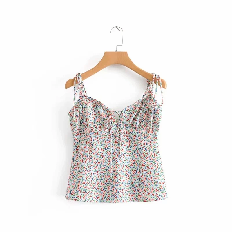 Женский топ с открытой спиной Boho Черный Принт красное сердце сексуальный лямкой