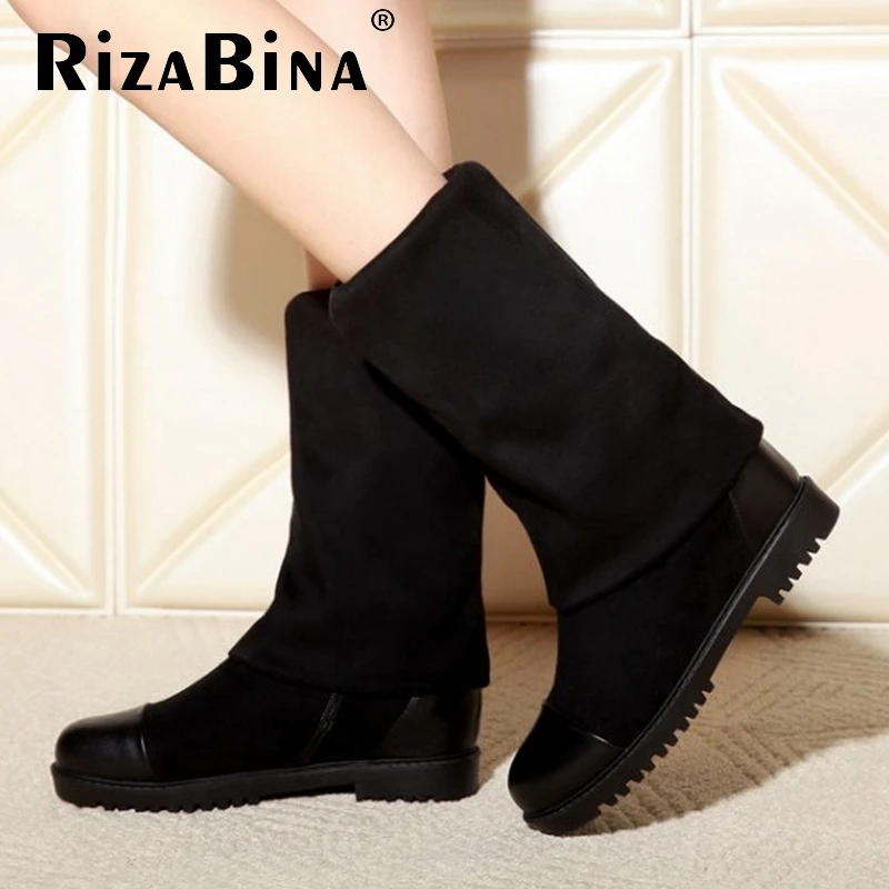 

Free shipping over knee natural real genuine leather high heel boots women snow long warm shoes R5207 EUR size 34-39
