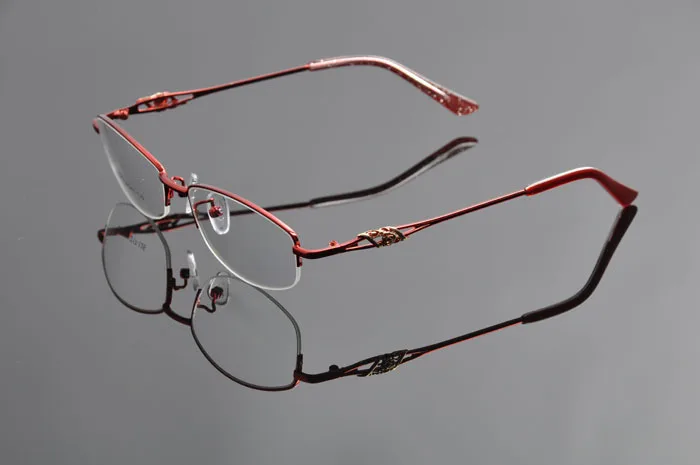 Дизайн прозрачные линзы очки новые женские металлические очки металлическая оптическая оправа Armacao de Oculos de Grau Femininos EV0924 - Цвет оправы: red