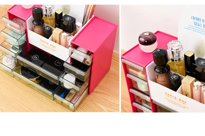 SYTH глянцевый пластиковый органайзер для макияжа, коробка для хранения с ящиками, Настольная коробка для украшений, чехол для хранения, органайзер для косметики