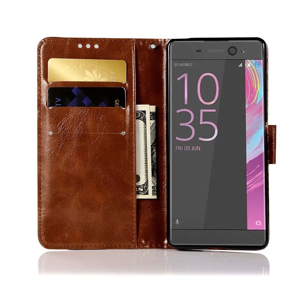 Retro Flip Wallet Case for Sony Xperia L1 L2 X XA XA1 XA2 XA3 Ultra XA1 Plus  XZ1 XZ2 XZ3 Compact Leather Flip Phone (3)