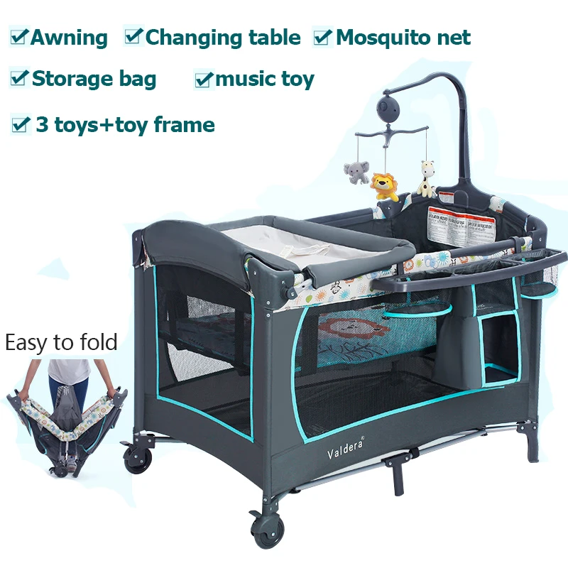 Valdera multifunctional folding baby bed fashion portable game bed bb baby child bed cradle bed
