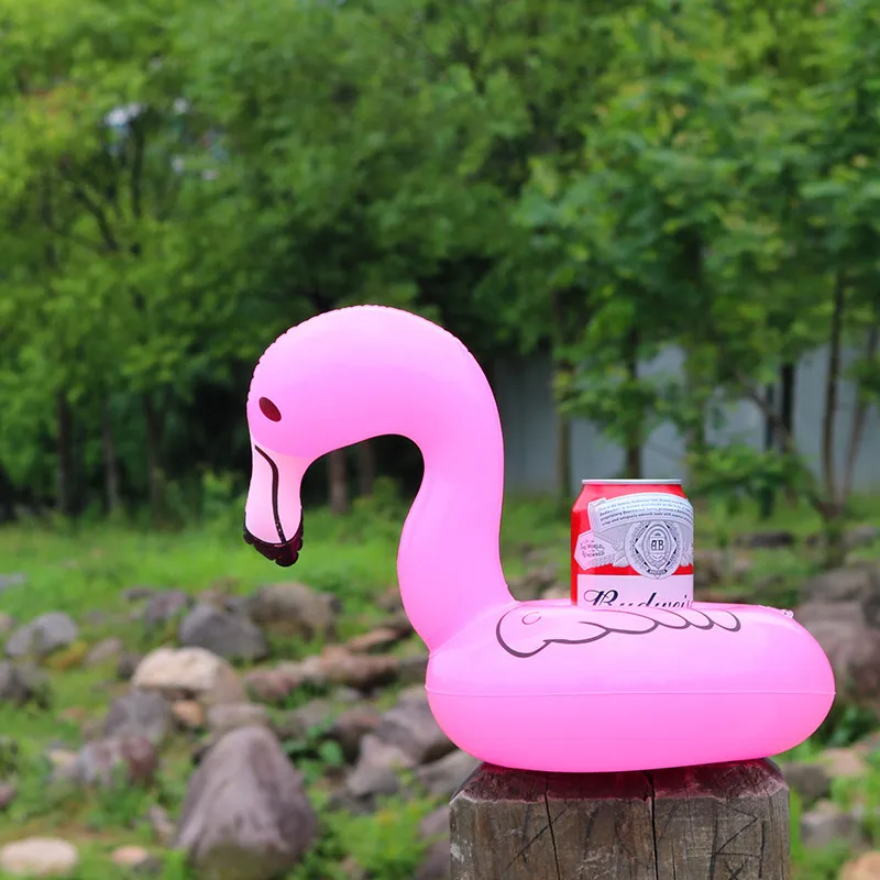 Вечерние надувные плавающие подставки для напитков, надувные стаканчики для животных, серии фруктов, надувные водные подставки, плавающие стаканчики для напитков - Цвет: Flamingo