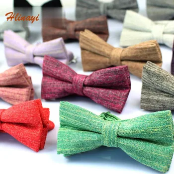 

Hlinayi 2019 Men's bow tie Korean version of fashion casual gentleman suit bow tie double solid color bow tie