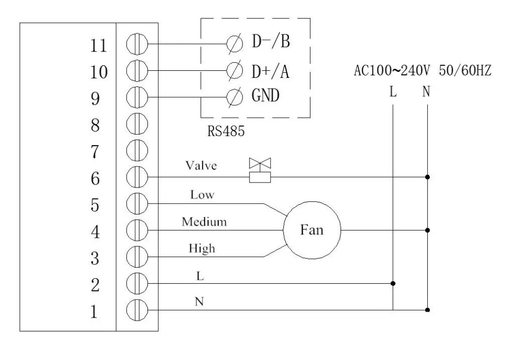 ZL-HV60AR, Modubs FCU контроллер, RS485 термостат, Modbus термостат, фанкойл контроллер, ГРУ термостат rs485, Lilytech