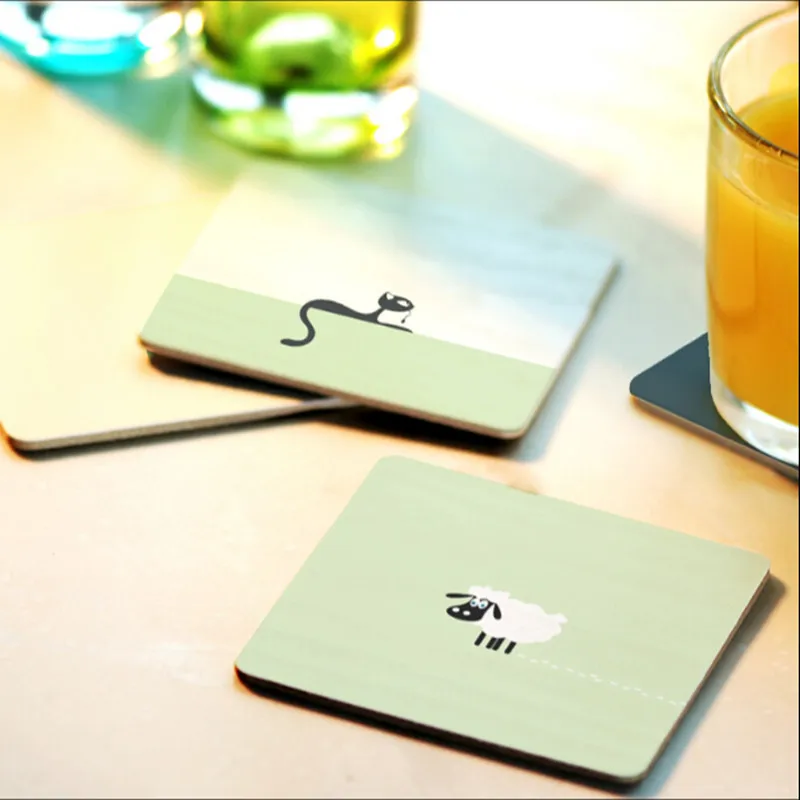 

CFen A's Creative High Quality Wood Coasters Cup drinks Holder Non-slip heat proof coffee drink Coasters Mat Pad 1 pc