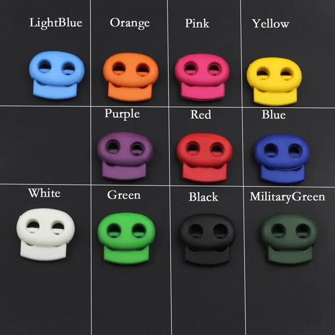 

100pcs Pack Size:16mm*17mm*6mm Plastic Mixed Color Mini Cord Lock Bean Toggle Stopper 2 hole For apparel Shoelace #MB0064