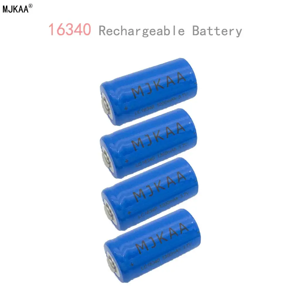 

4pcs 16340 1200mah Rechargeable Battery CR123A 3.7V 16340 1200mAh Rechargeable li-ion Batteries