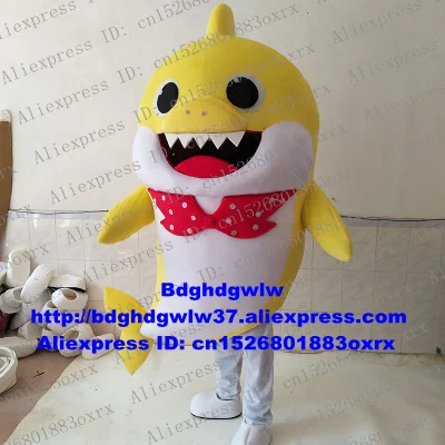 

Yellow Baby Shark Mascot Costume Adult Cartoon Character Outfit Suit Anniversary Of The Activity Commercial Promotion zx2099