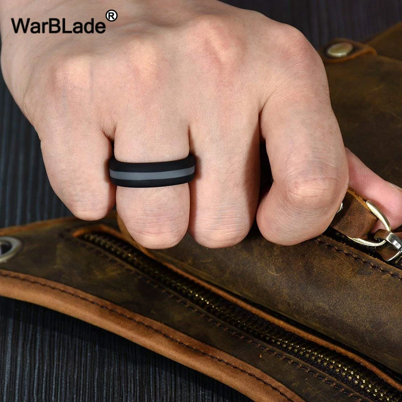 WBL Silicone Ring Men Women Engagement Wedding Rings Colorful Three Layered Hypoallergenic Crossfit Flexible Rubber Finger Rings 5