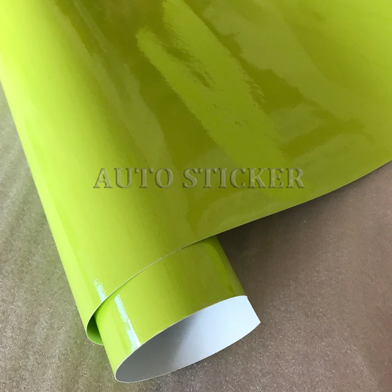 Fluorescent yellow ultra glossy vinyl car vinyl wraps 8