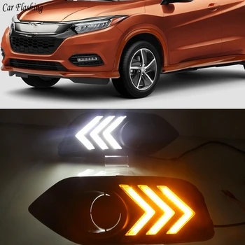 

Car Flashing 2PCS LED DRL Daytime Running Light with Turn signal car lamp Relay Daylight For Honda HRV HR-V Vezel EU 2018 2019