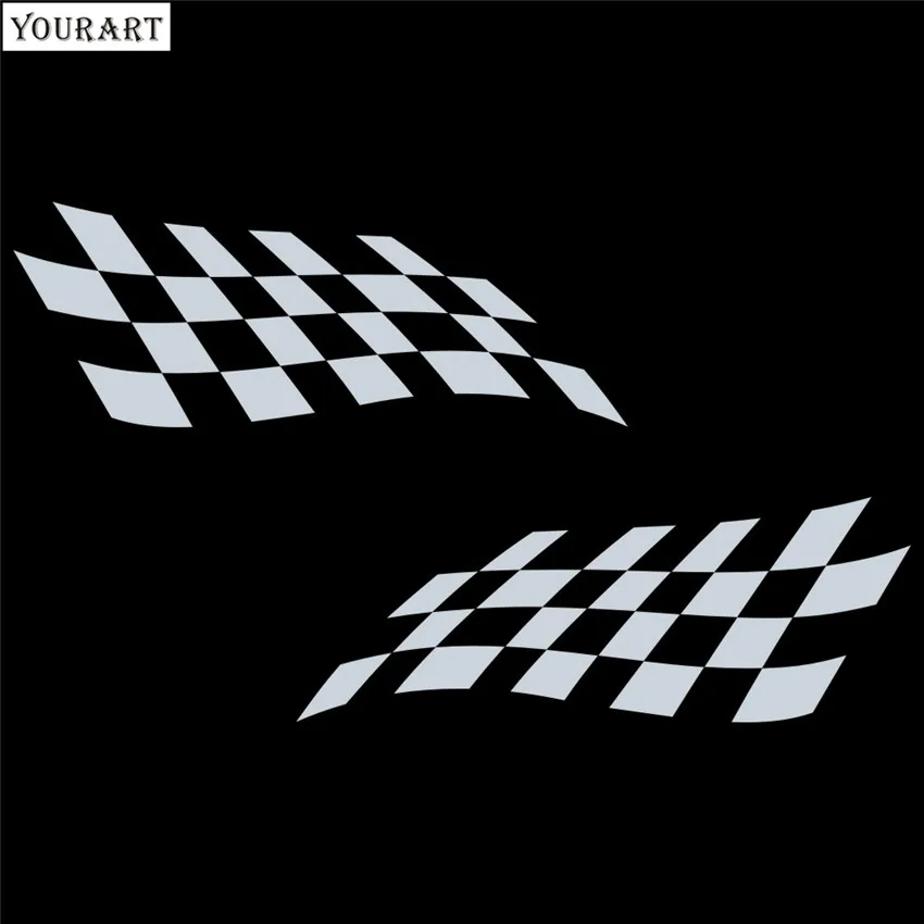 Спортивный Гоночный флаг Yourart наклейка для автомобилей зеркала заднего вида
