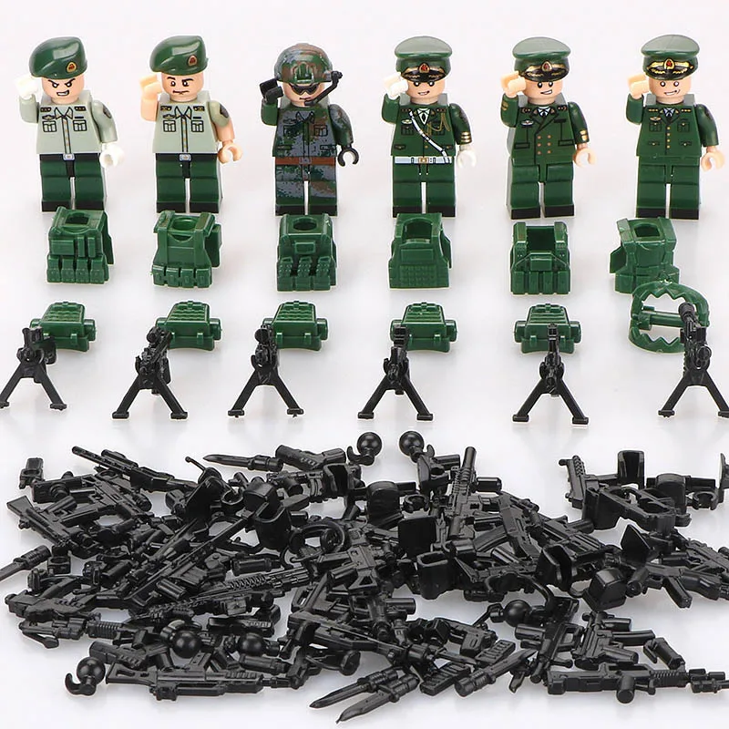

New LegoINGlys Military Series Land Fierce Tiger Army Team Attack Figures Swat Soldiers Brick Blocks Toys Children Gifts
