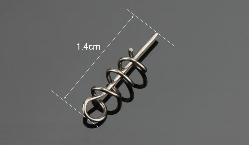 RoseWood 14mm Fixed Soft Bait Connector Spring Lock Pin Crank Hook Pins Latch Fishing Accessories Pesca 50pcsLot  (7)