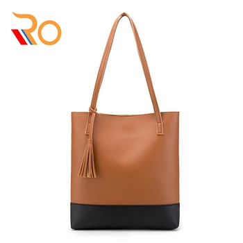 

Vintage Shoulder Bag Women Designer Handbags Simple Female Large Tote Bag Soft Artificial Leather Big Shopping Bag With Tassel