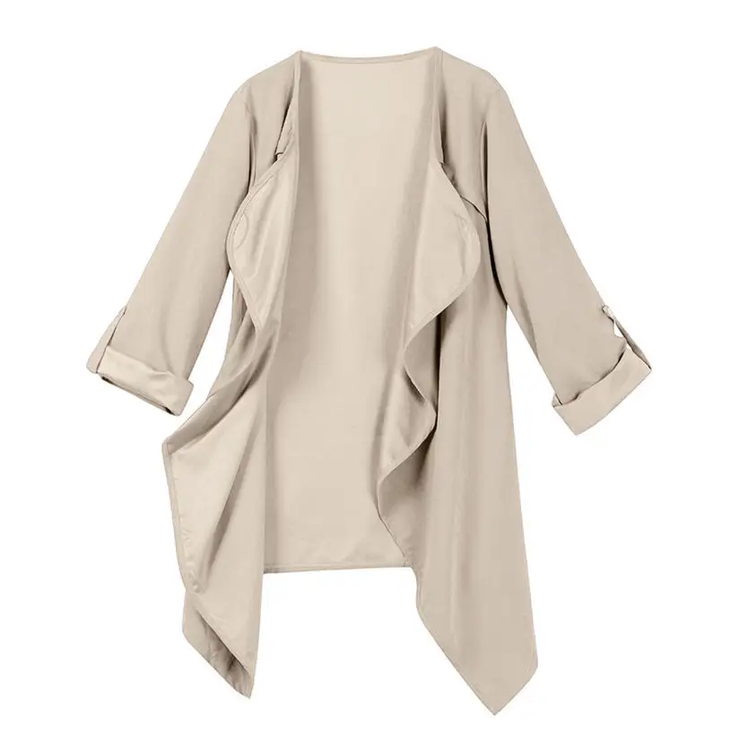 

2018 New Brand Fashion Women Autumn Spring Solid Long Sleeve Loose Plus Coat Cardigan with High Quality Cool Soft Dropshiping P5