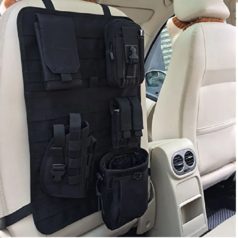 

Universal Tactical MOLLE Car Seat Back Organizer Nylon Hunting Holster pocket Durable Car Seat Cover Protector for attach pouch