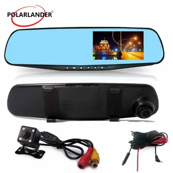

4.3'' Inch Dual Lens Car Rearview Mirror DVR Dash Camera 140 Degree Wide Viewing Angle Video Recorder Camcorder Registrator